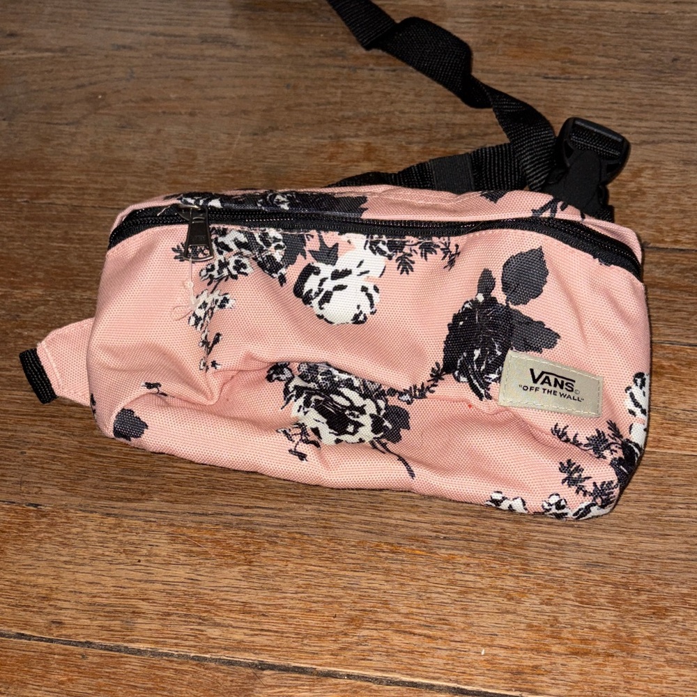 Vans Pink Floral Crossbody Bag with Black Details